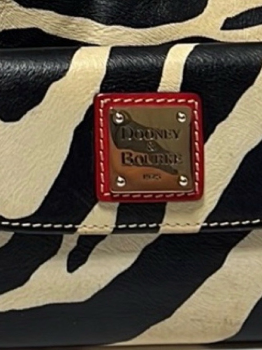 Dooney & Bourke Zebra Print Wallet and Checkbook Cover